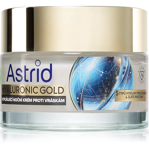 Astrid Astrid Hyaluronic Gold nočna krema proti gubam z beljakovinami 50 ml