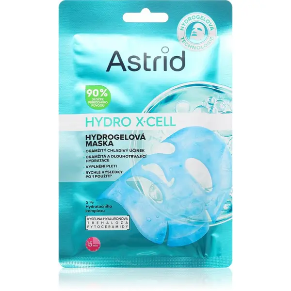 Astrid Astrid Hydro X-Cell hidrogel maska za gladitev kože in zmanjšanje vidnosti gub 1 kos