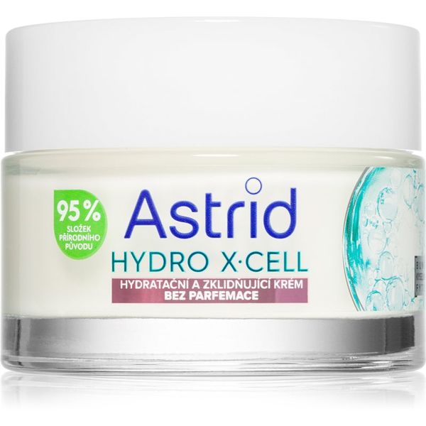 Astrid Astrid Hydro X-Cell vlažilna in pomirjujoča krema za občutljivo kožo brez dišav 50 ml