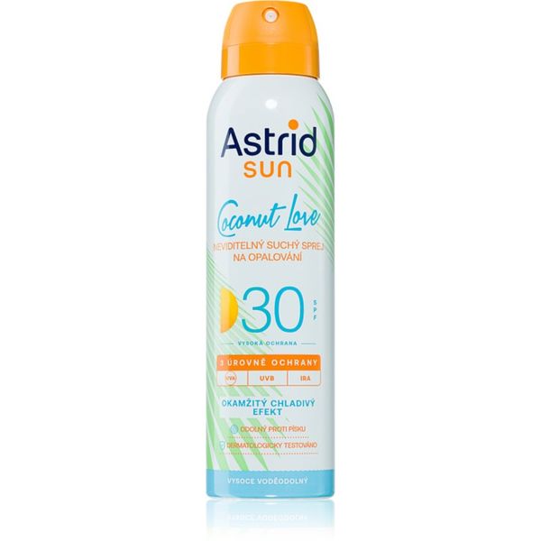 Astrid Astrid Sun Coconut Love nevidno pršilo za sončenje SPF 30 z visoko UV zaščito 150 ml