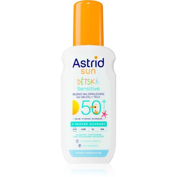 Astrid Astrid Sun Sensitive otroški losjon za sončenje SPF 50+ v pršilu 150 ml