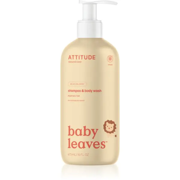 Attitude Attitude Baby Leaves Pear Nectar gel za prhanje in šampon 2v1 za otroke 473 ml