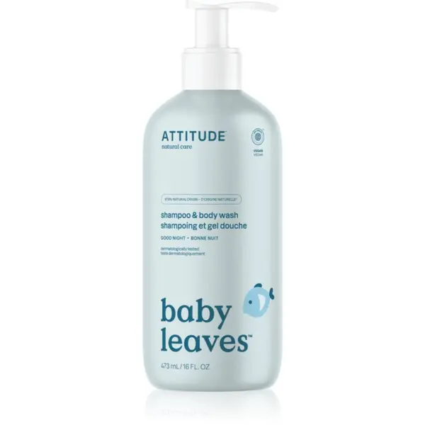 Attitude Attitude Baby Leaves Shampoo & Body wash šampon in gel za prhanje za otroke Good Night 473 ml