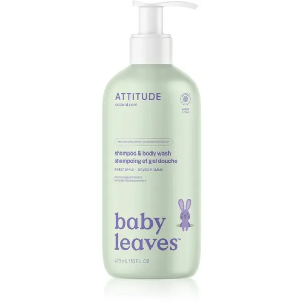 Attitude Attitude Baby Leaves Shampoo & Body wash šampon in gel za prhanje za otroke Sweet Apple 473 ml