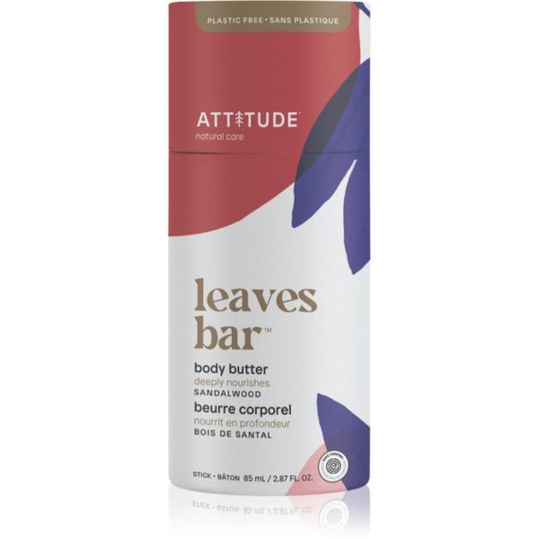 Attitude Attitude Leaves Bar Body Butter trdo maslo za telo Sandalwood 85 g