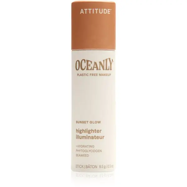 Attitude Attitude Oceanly Plastic Free Makeup trdi kremasti osvetljevalec odtenek Sunset Glow 8.5 g