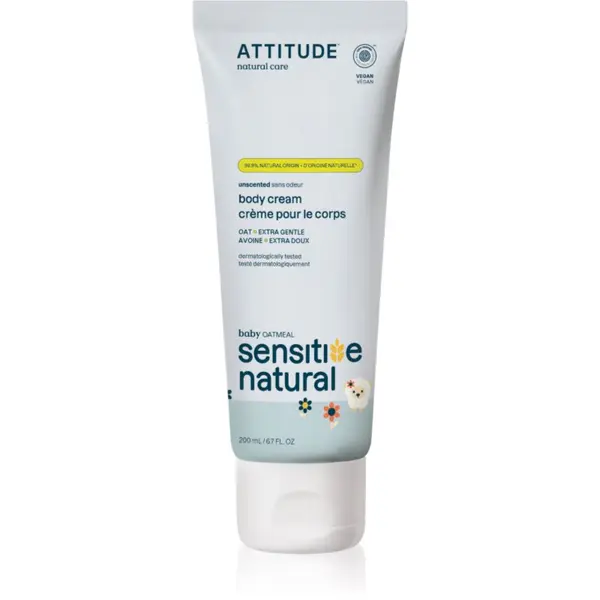 Attitude Attitude Sensitive Natural Baby Oatmeal vlažilna in pomirjujoča krema za občutljivo kožo za otroke 200 ml