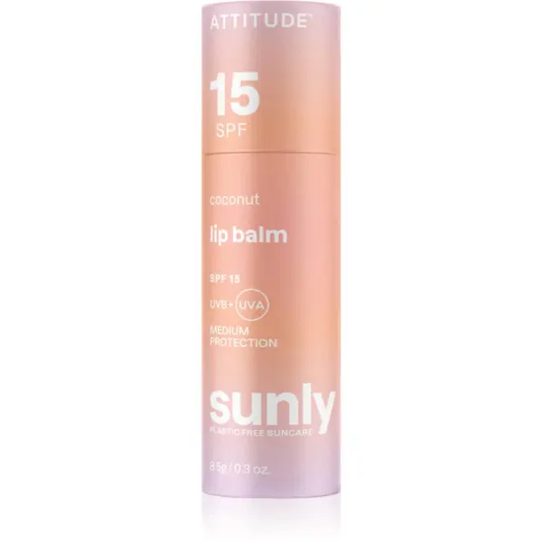 Attitude Attitude Sunly Lip Balm zaščitni balzam za ustnice SPF 15 Coconut 8.5 g