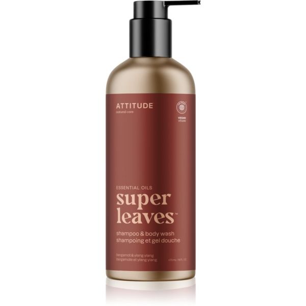 Attitude Attitude Super Leaves Bergamot & ylang-ylang šampon in gel za prhanje 2v1 473 ml