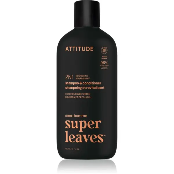 Attitude Attitude Super Leaves Men's Shampoo and Conditioner 2-in-1 šampon in balzam 2 v1 za moške Patchouli & Bourbon 415 ml