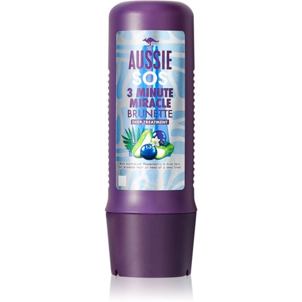 Aussie Aussie 3 Minute Miracle Brunette regeneracijska in vlažilna maska za lase za temne lase 225 ml