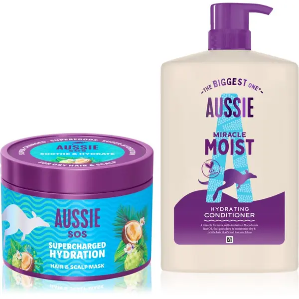 Aussie Aussie SOS & Miracle Moist set za suhe in poškodovane lase