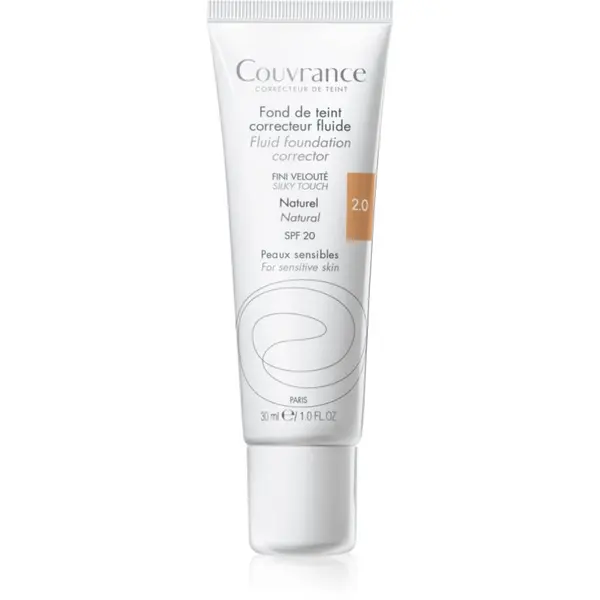 Avène Avène Couvrance Fluid Foundation Corrector prekrivni tekoči puder SPF 20 odtenek 2.0 Natural 30 ml
