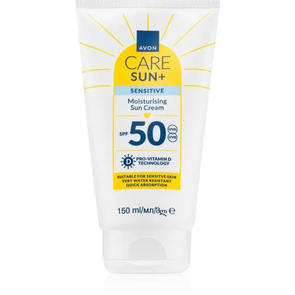 Avon Avon Care Sun + Sensitive vlažilna krema za sončenje za občutljivo kožo SPF 50 150 ml