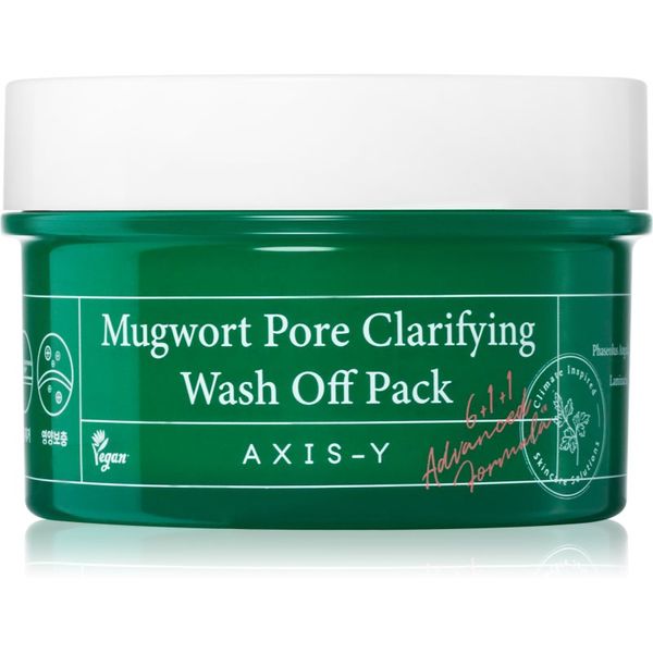AXIS-Y AXIS-Y 6+1+1 Advanced Formula Mugwort Pore Clarifying Wash Off Pack globoko čistilna maska s pomirjajočim učinkom 100 ml