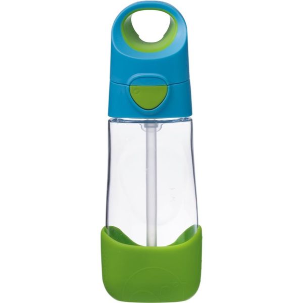 B.Box B.Box Bottle with Straw steklenička s slamico Blue Green 450 ml