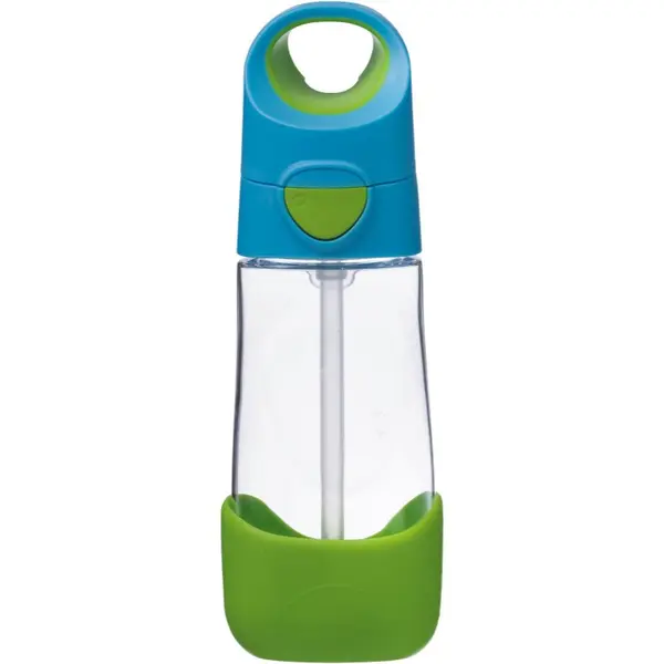 B.Box b.box Bottle with Straw steklenička s slamico Blue Green 450 ml