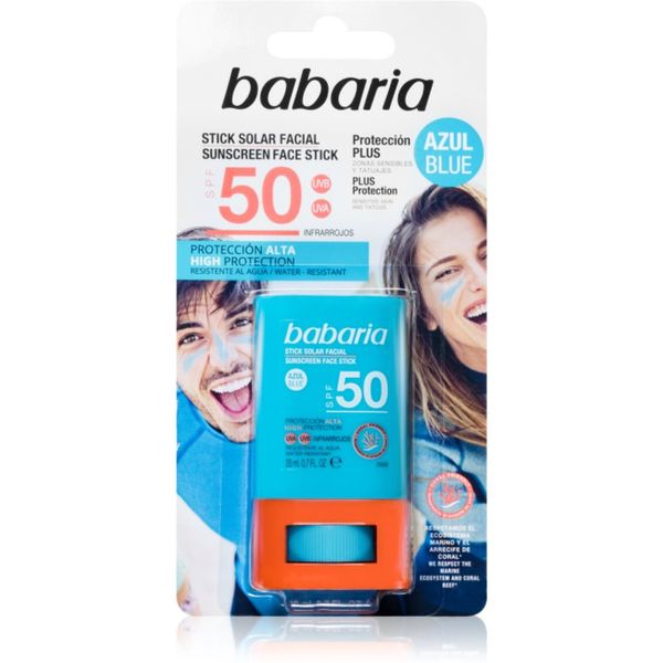 Babaria Babaria Blue Face Sun Stick zaščitna vlažilna paličica za obraz in občutljive predele SPF 50 20 ml