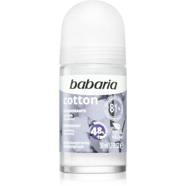 Babaria Babaria Deodorant Cotton antiperspirant roll-on s hranilnim učinkom 50 ml