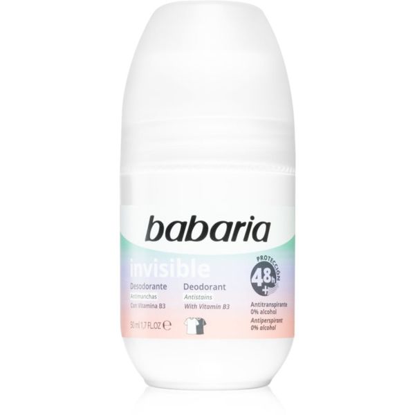Babaria Babaria Deodorant Invisible antiperspirant roll-on proti belim in rumenim madežem 50 ml