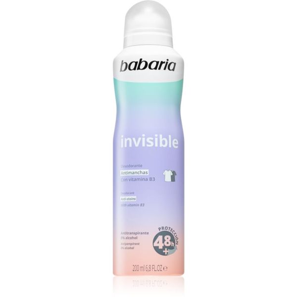 Babaria Babaria Deodorant Invisible antiperspirant v pršilu proti belim in rumenim madežem 200 ml