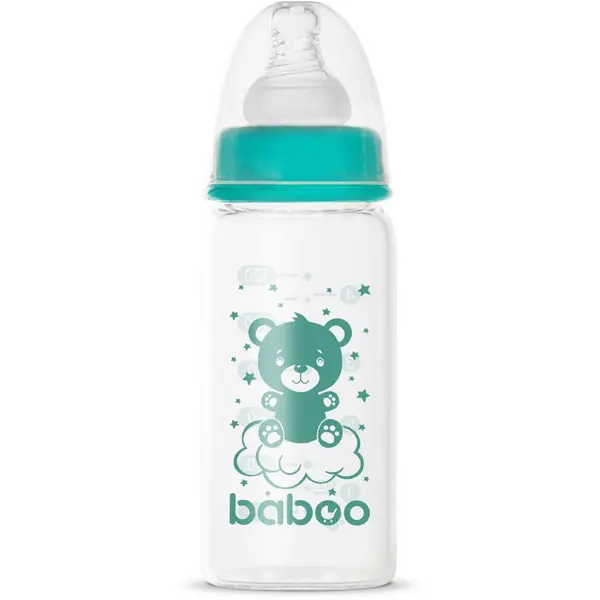 Baboo Baboo Anti-colic Glass Feeding Bottle Narrow Neck steklenička za dojenčke 0m+ 120 ml