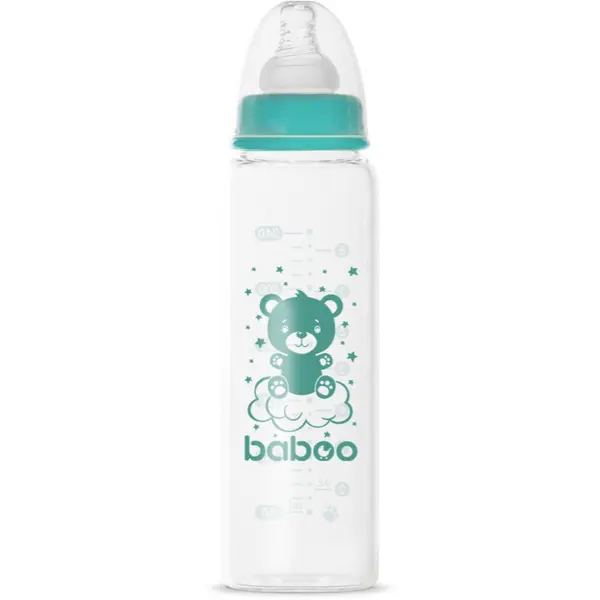 Baboo Baboo Anti-colic Glass Feeding Bottle Narrow Neck steklenička za dojenčke 3m+ 240 ml