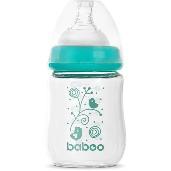 Baboo Baboo Anti-colic Glass Feeding Bottle Wide Neck steklenička za dojenčke 0m+ 150 ml