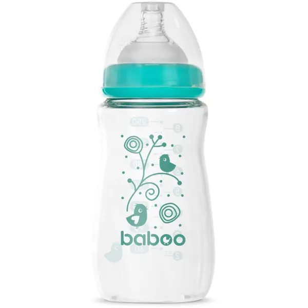 Baboo Baboo Anti-colic Glass Feeding Bottle Wide Neck steklenička za dojenčke 3m+ 250 ml