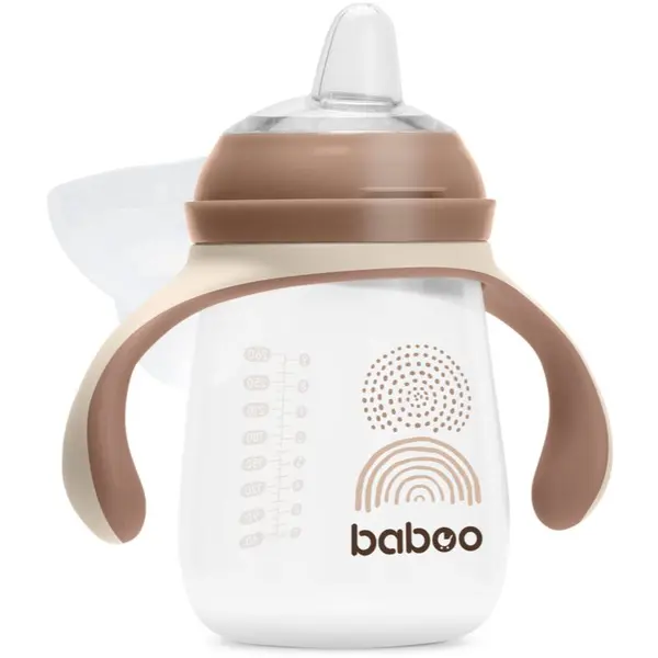 Baboo Baboo Cup with Silicone Spout skodelica z ročaji Au Naturale 6m+ 260 ml