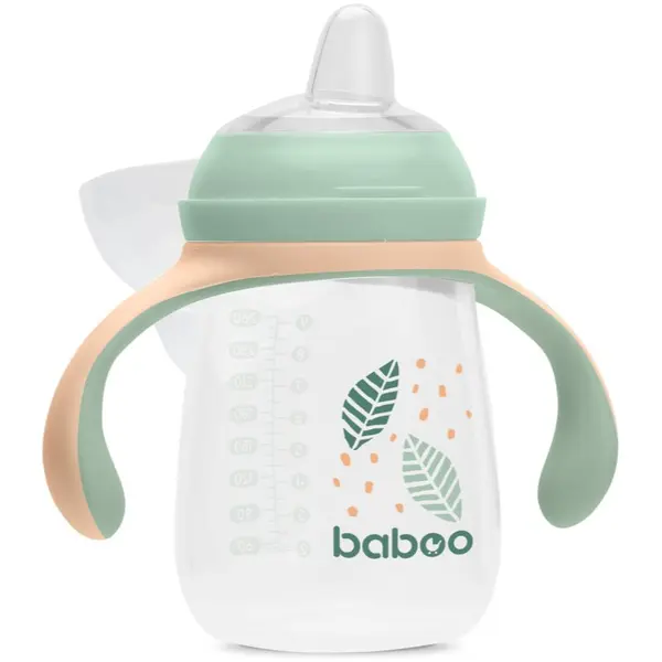 Baboo Baboo Cup with Silicone Spout skodelica z ročaji Peachy Keen 6m+ 260 ml