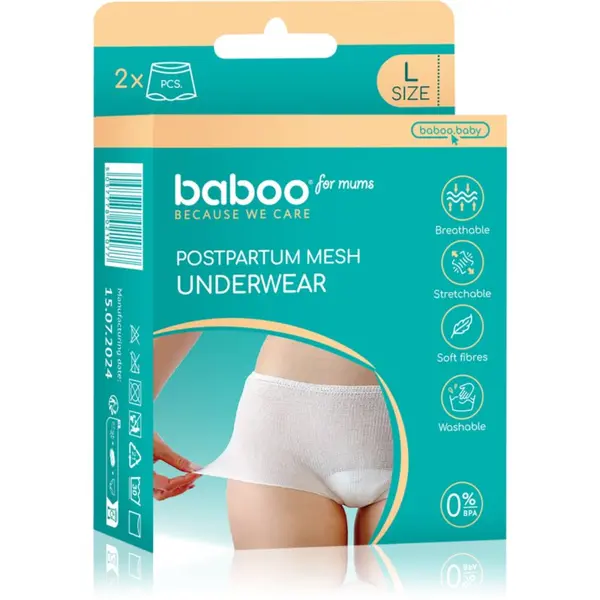 Baboo Baboo Postpartum Mesh Pants poporodne spodnjice velikost L 2 kos