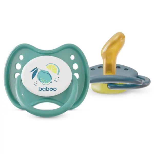 Baboo Baboo Soothers Orthodontic Latex with Case duda Lagoon Fiesta 6-12 m 2 kos