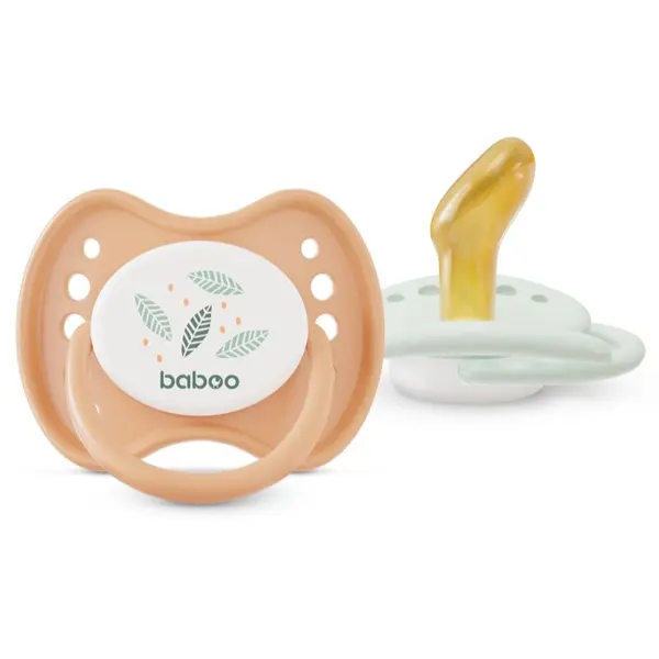 Baboo Baboo Soothers Orthodontic Latex with Case duda Peachy Keen 0-6 m 2 kos