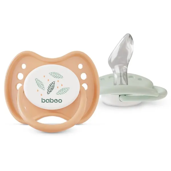Baboo Baboo Soothers Silicone Orthodontic with Case duda Peachy Keen 0-6 m 2 kos