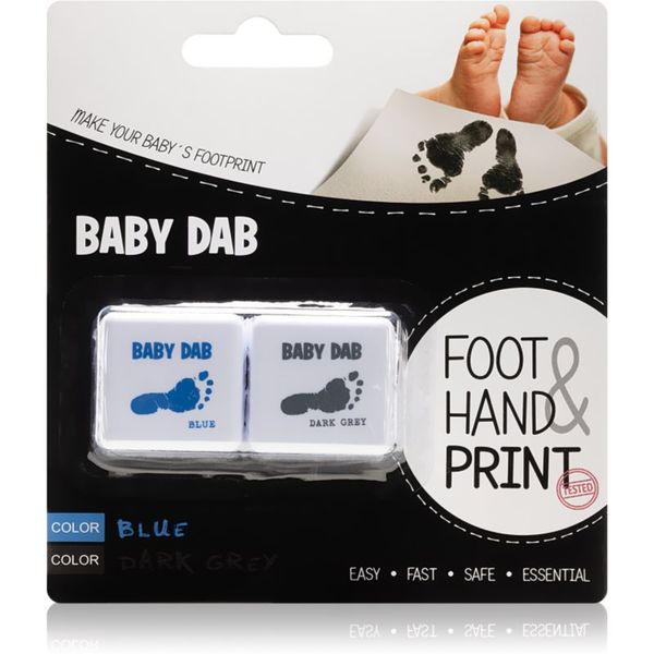 Baby Dab Baby Dab Foot & Hand Print Blue & Grey barva za otroške odtise 2 kos
