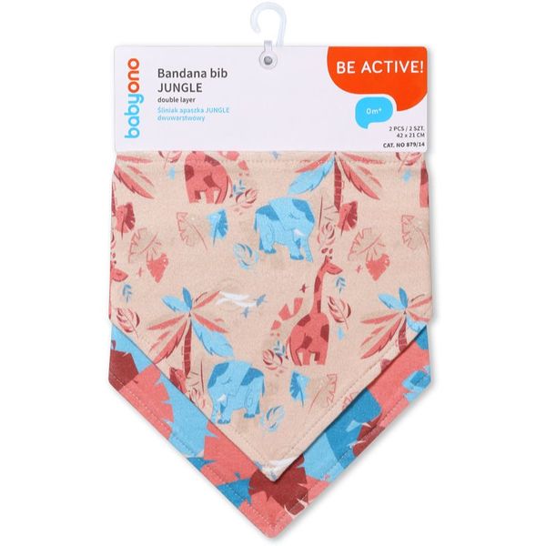 BabyOno BabyOno Be Active Bandana Bib slinček za otroke od rojstva Jungle 2 kos