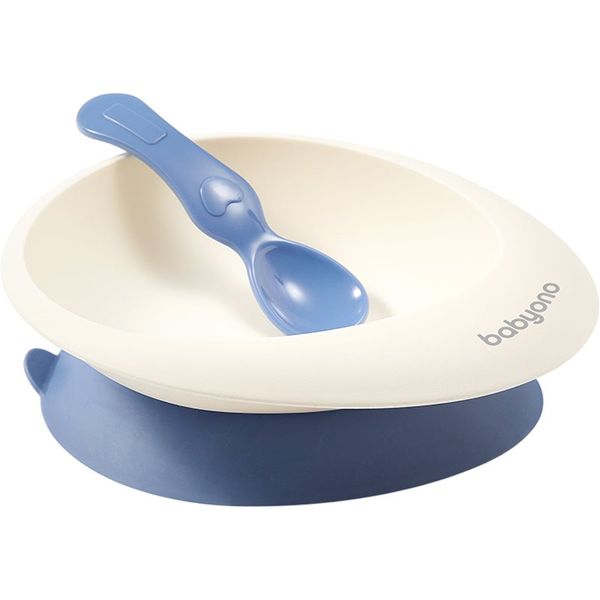 BabyOno BabyOno Be Active Bowl with a Spoon jedilni set Blue 6 m+ 1 kos