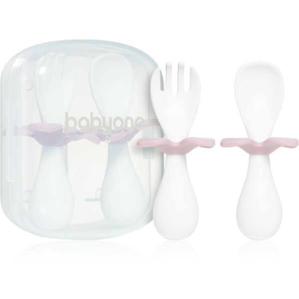 BabyOno BabyOno Be Active Ergonomic Utensils for Children pribor Pink 12 m+ 2 kos