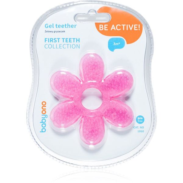 BabyOno BabyOno Be Active Gel Teether grizalo Flower Pink 1 kos