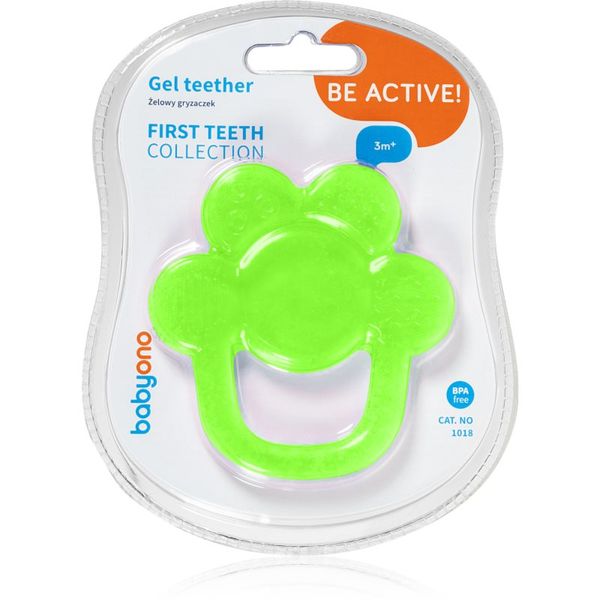 BabyOno BabyOno Be Active Gel Teether grizalo Green Flower 1 kos