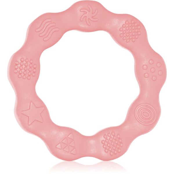 BabyOno BabyOno Be Active Silicone Teether Ring grizalo Pink 1 kos