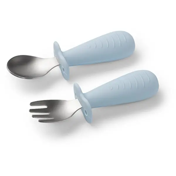BabyOno BabyOno Be Active Stainless Steel Spoon and Fork pribor za otroke Blue 12m+ 2 kos