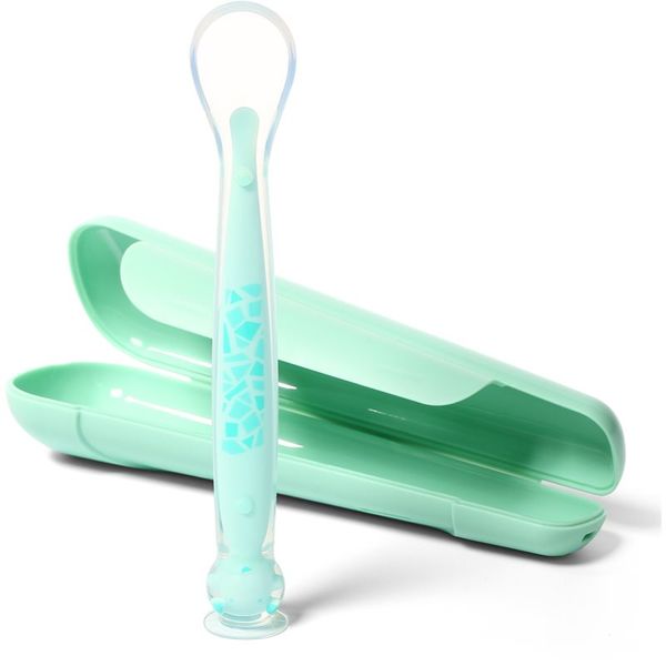 BabyOno BabyOno Be Active Suction Baby Spoon žlička + embalaža Green 6 m+ 1 kos