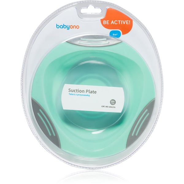 BabyOno BabyOno Be Active Suction Plate krožnik s priseskom Mint 6 m+ 1 kos