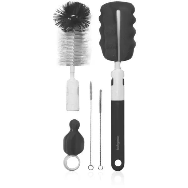 BabyOno BabyOno Brush Set krtača set krtačk za čiščenje stekleničk in cucljev Grey 1 kos