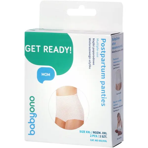 BabyOno BabyOno Get Ready Multiple-use Mesh Panties poporodne spodnjice velikost XXL 2 kos