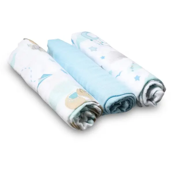 BabyOno BabyOno Natural Bamboo Diapers Blue plenice iz blaga 70x70 cm 3 kos