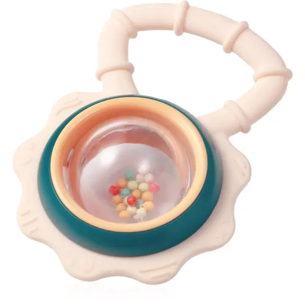 BabyOno BabyOno Rattle With Teether 3m+ grizalo z ropotuljico Flower 1 kos