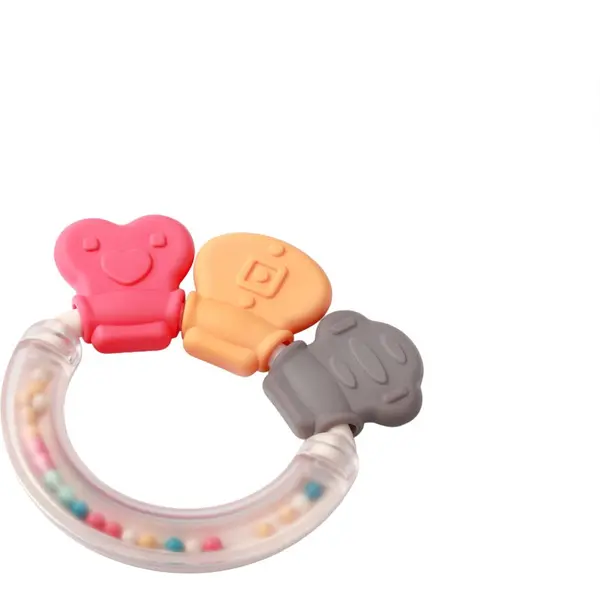 BabyOno BabyOno Rattle With Teether 3m+ grizalo z ropotuljico Shapes 1 kos